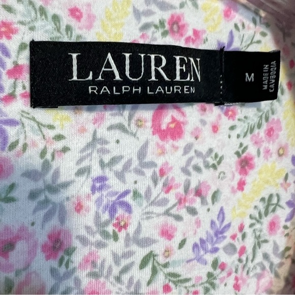 Lauren Ralph Lauren Classic Cotton Blend Soft Pajama Sleepwear Top Short Sleeve - Picture 5 of 11